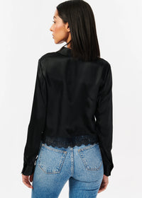 Cami Nyc RENNIE CROPPED BLOUSE BLACK