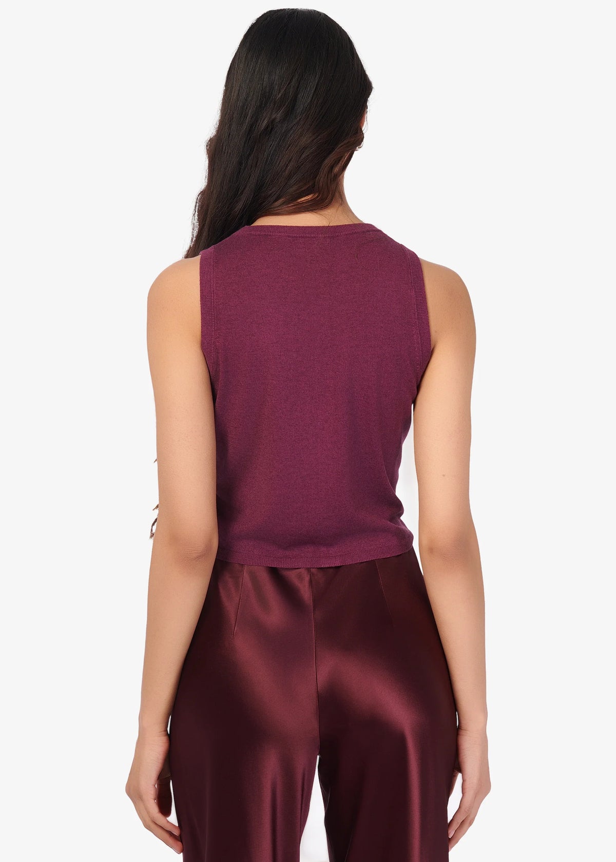 Cami Nyc DIA SILK CASHMERE SWEATER VEST BLACKBERRY