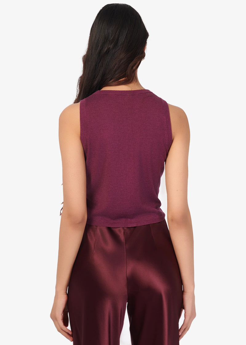 Cami Nyc DIA SILK CASHMERE SWEATER VEST BLACKBERRY