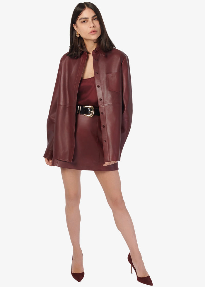 Cami Nyc WENDELL GENUINE LEATHER SHIRT JACKET SYRAH