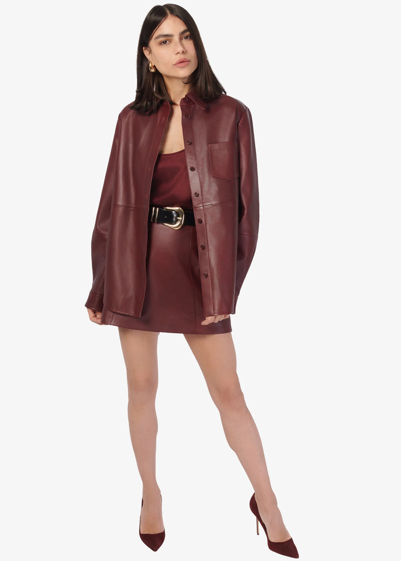 Cami Nyc WENDELL GENUINE LEATHER SHIRT JACKET SYRAH
