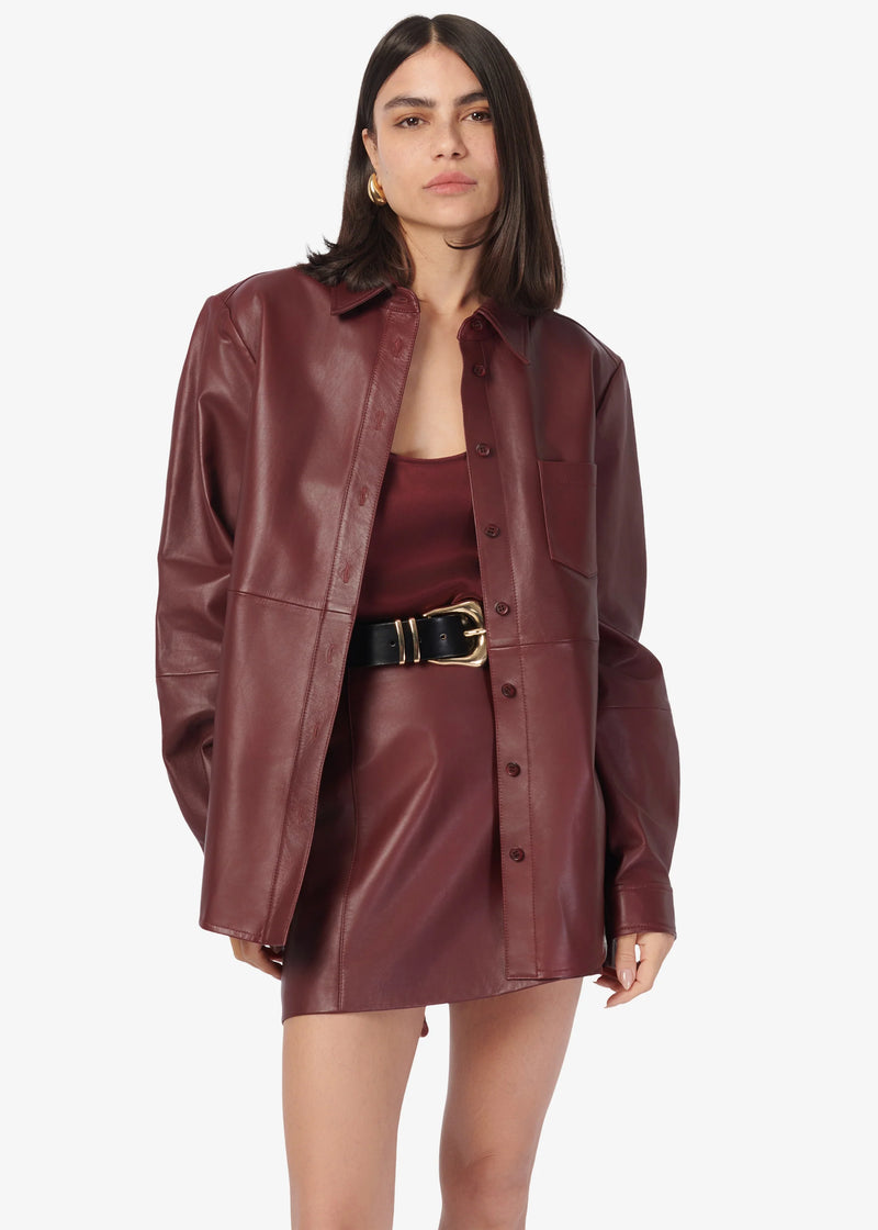 Cami Nyc WENDELL GENUINE LEATHER SHIRT JACKET SYRAH