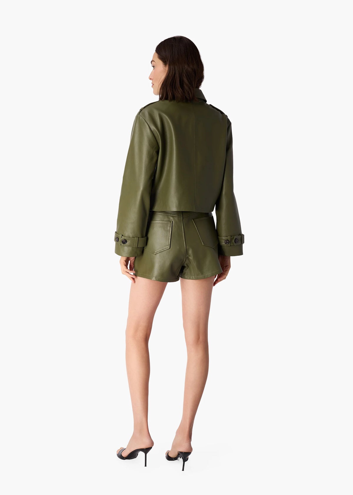 Cami Nyc SASKIA GENUINE LEATHER CROPPED TRENCH CAMOUFLAGE GENUINE LEATHER