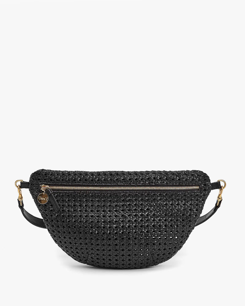 Clare V. Grande Fanny Black Rattan