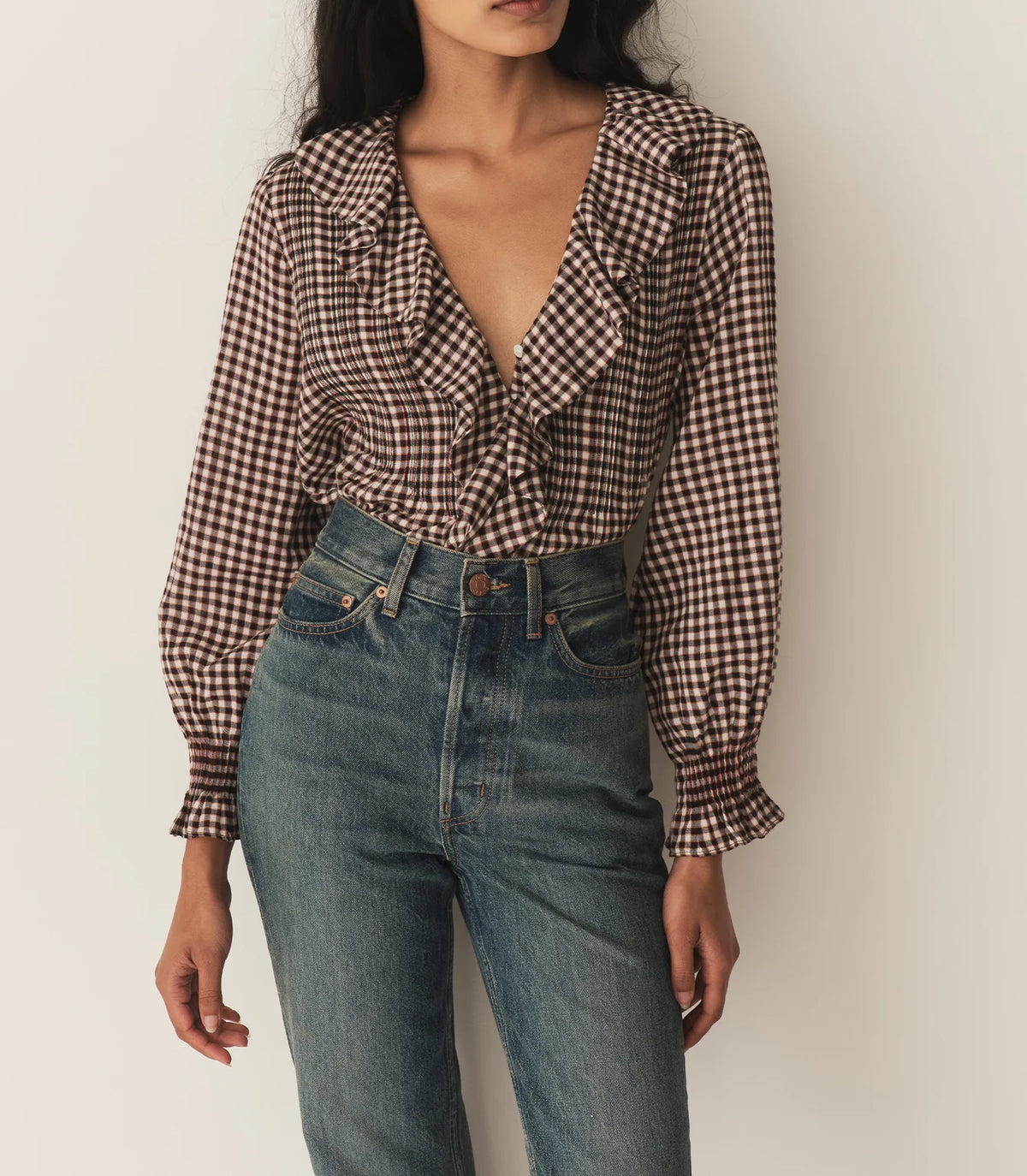 Dôen HARDY TOP IN DELPHINE PLAID