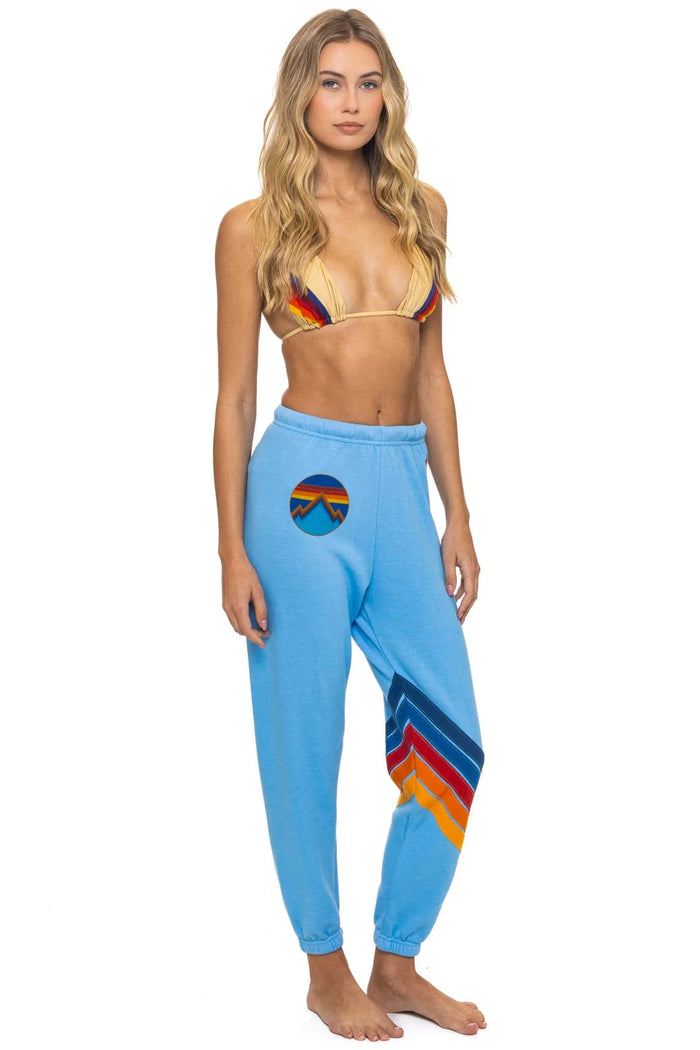 Aviator Nation ALL SEASONS CIRCLE CHEVRON SWEATPANTS - SKY