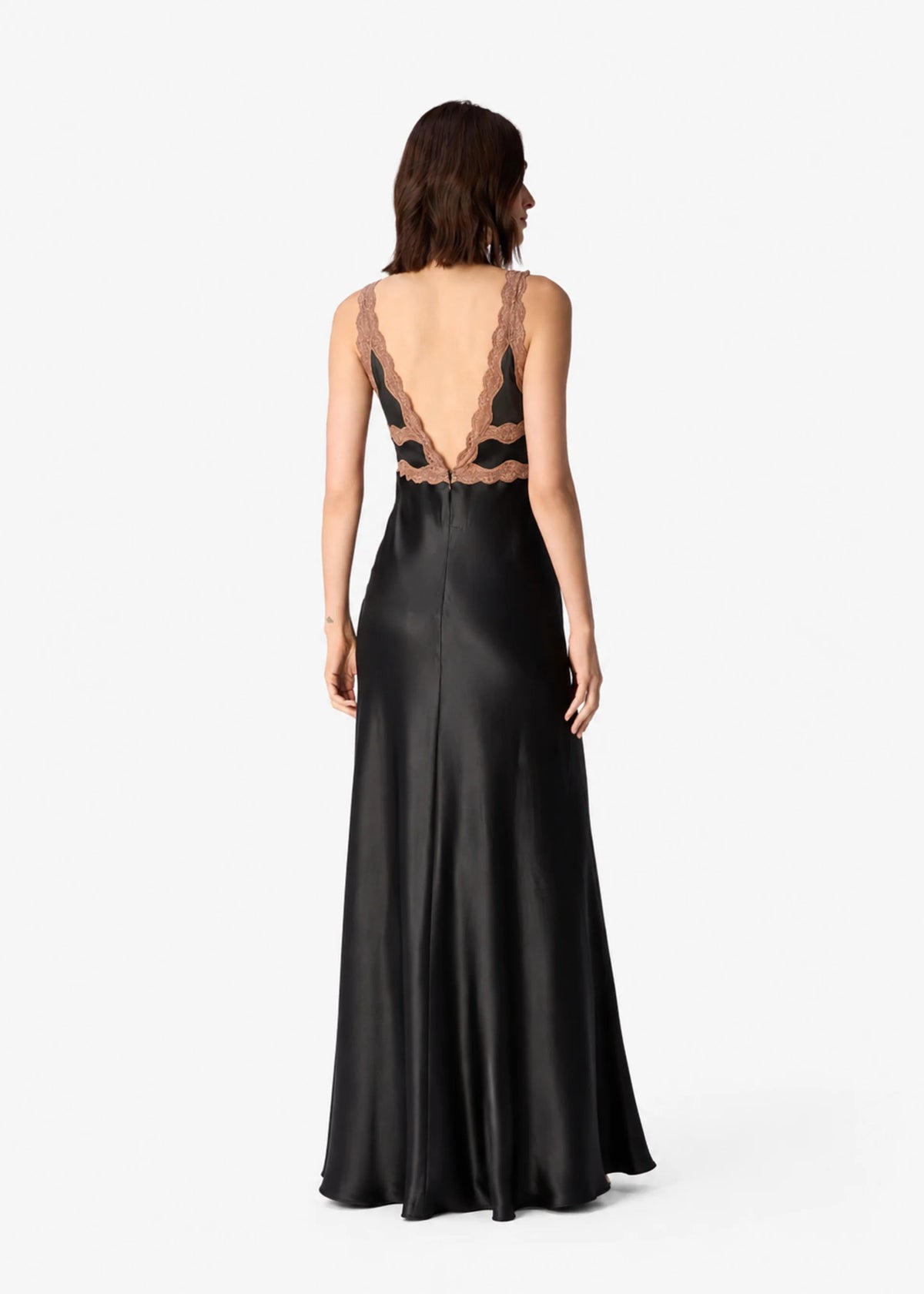 CAMI NYC  WENDICE GOWN BLACK MIDWEIGHT REFINED SATIN