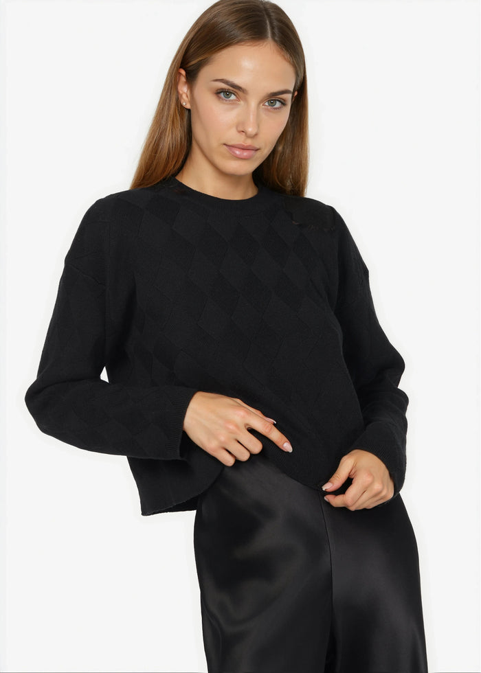 Cami NYC NEVA COTTON CASHMERE SWEATER BLACK