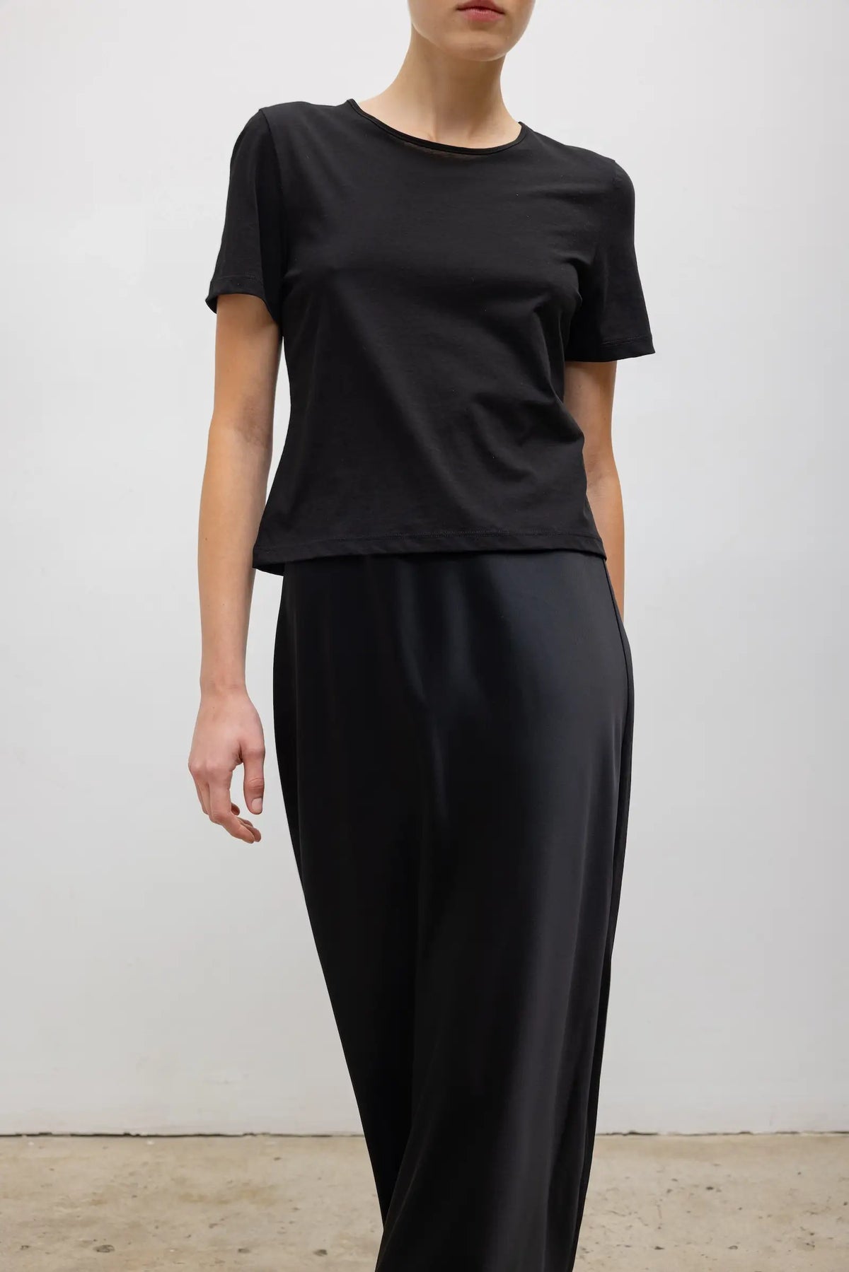 Leset Barb Bias Ankle Skirt Black