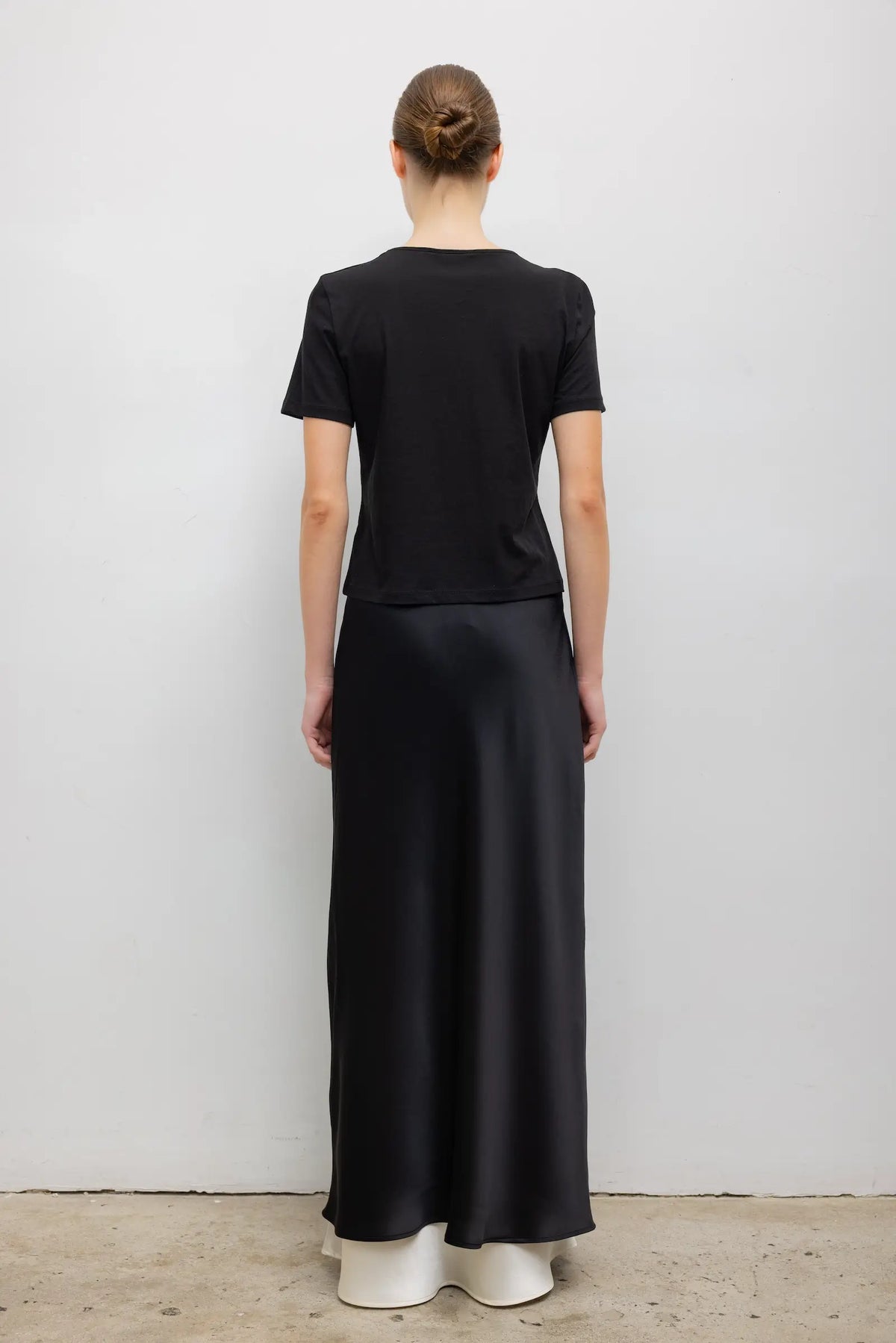 Leset Barb Bias Ankle Skirt Black