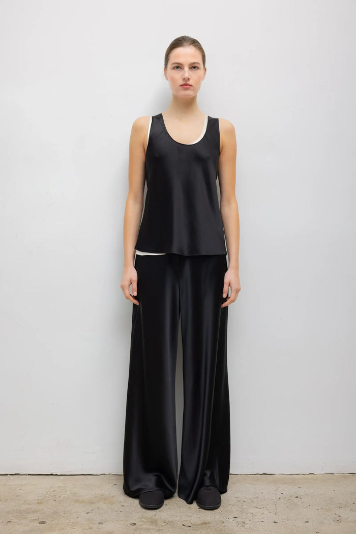Leset Barb Bias Tank Black