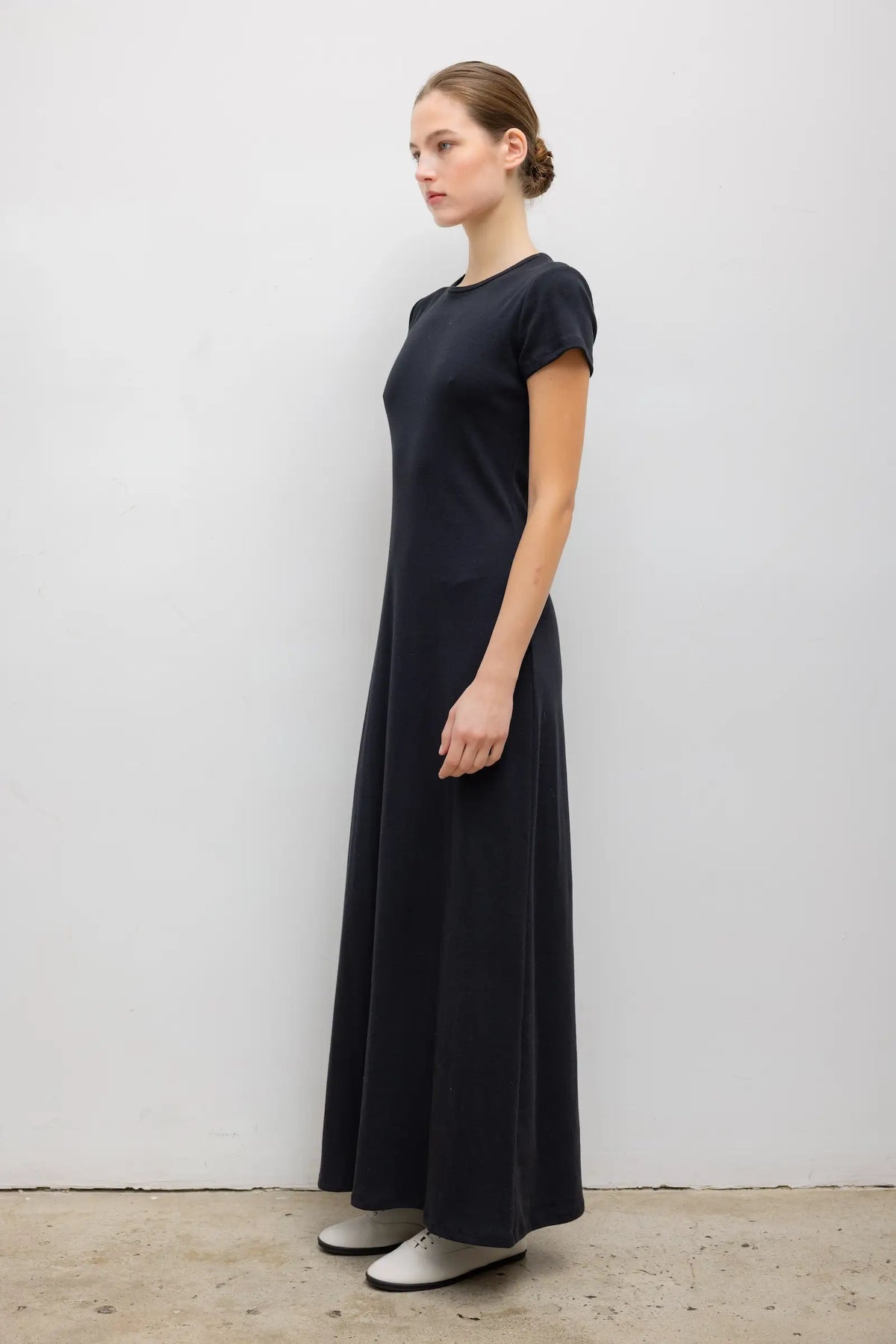 Leset Nando Short Sleeve Maxi Dress Black