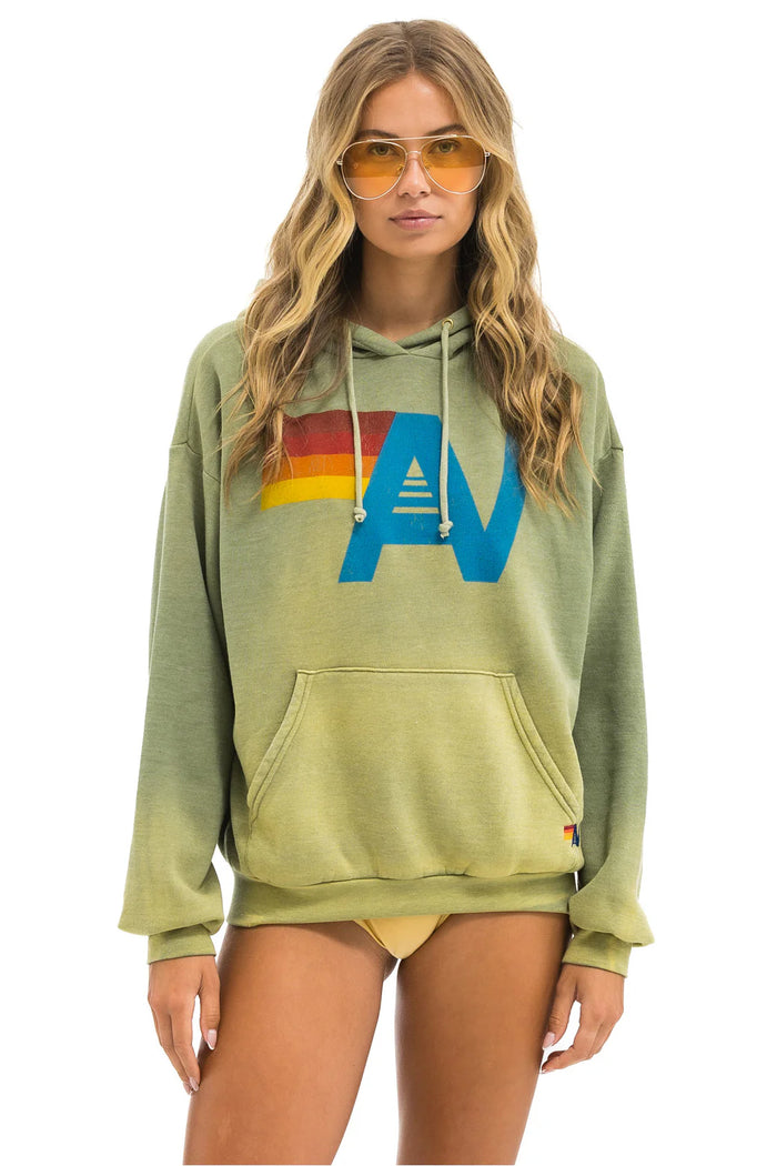 Aviator Nation VINTAGE LOGO RELAXED PULLOVER HOODIE - FADED ARMY