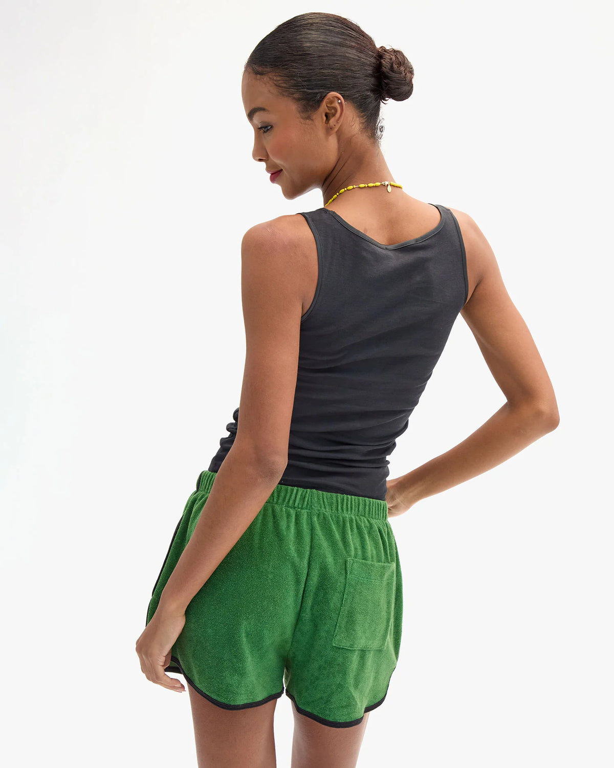 Clare V. Le Plage Shorts in Basil