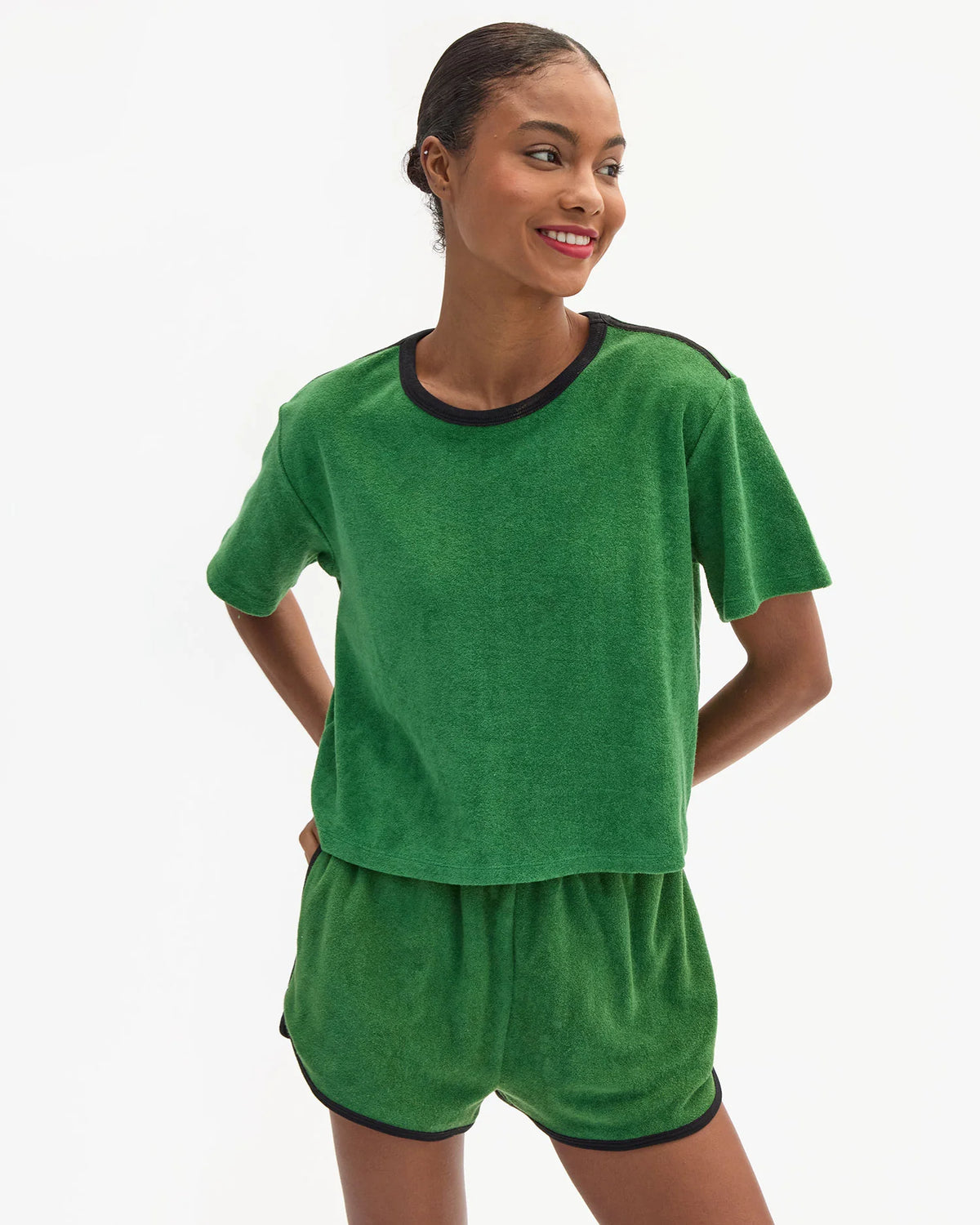 Clare V. Le Plage Tee in Basil