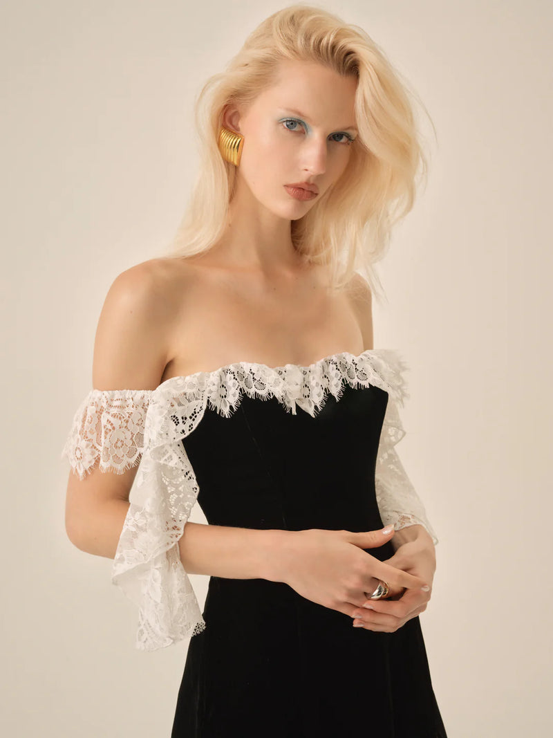 For Love & Lemons La Vie En Bow Velvet Maxi Dress For Love & Lemons La Vie En Bow Velvet Maxi Dress