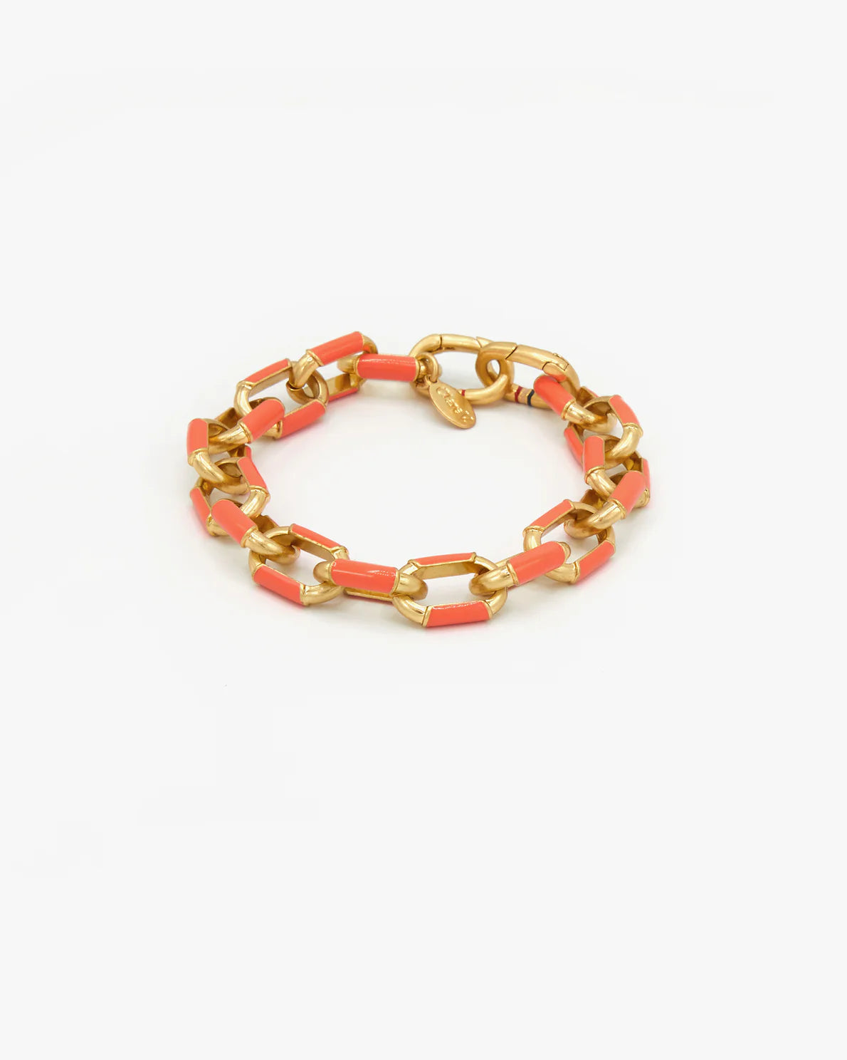 Clare V. Le Link Bracelet Coral & Vintage Gold