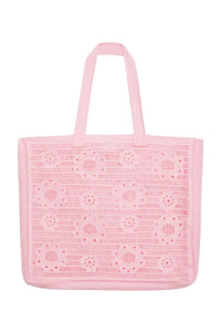 Frankies bikinis x PAMELA ANDERSON Lola Crochet Tote Bag - Pink Dream