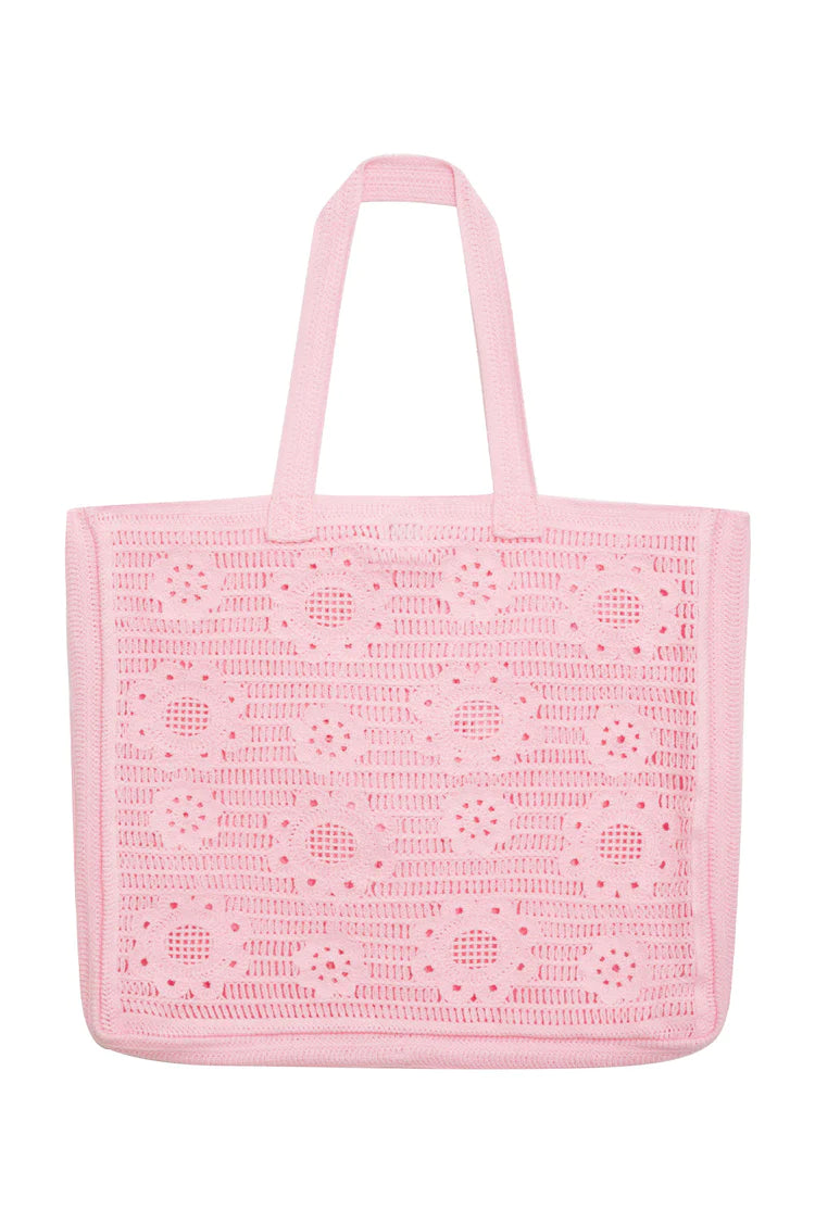 Frankies bikinis x PAMELA ANDERSON Lola Crochet Tote Bag - Pink Dream