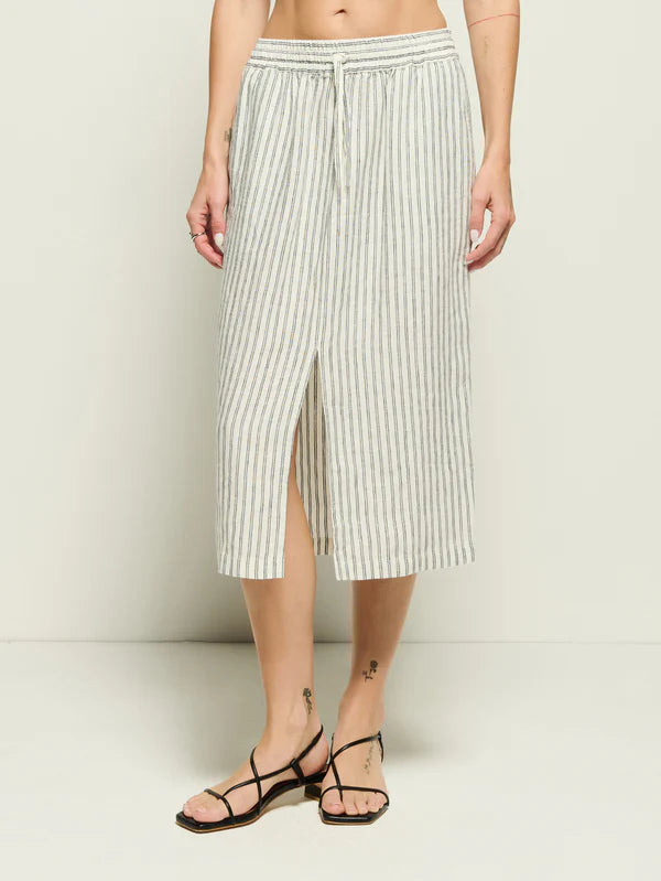 Nation LTD Maisie Midi Skirt Linen Stripe