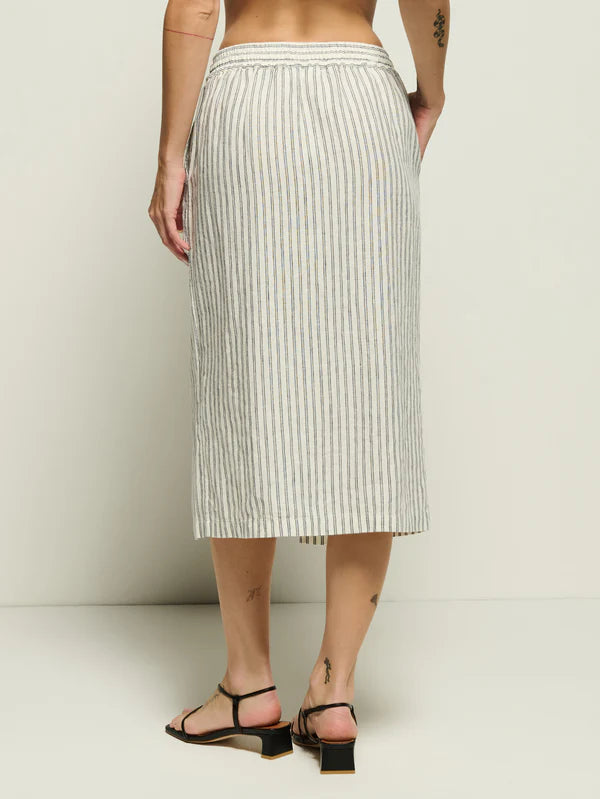 Nation LTD Maisie Midi Skirt Linen Stripe