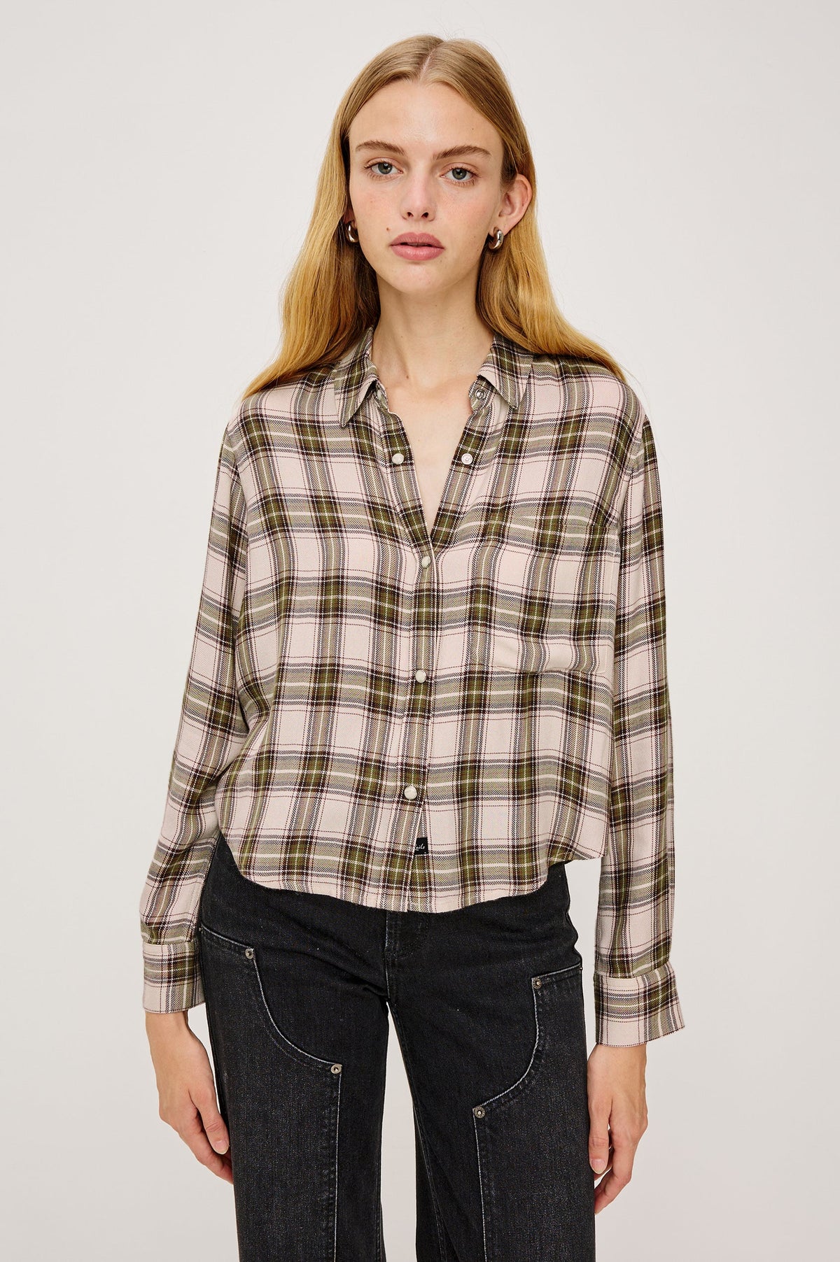 Rails Malin Shirt Olive Brown Cream
