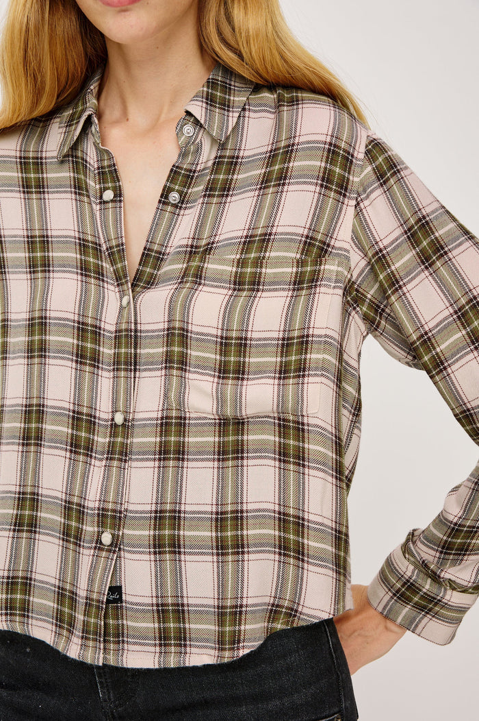 Rails Malin Shirt Olive Brown Cream