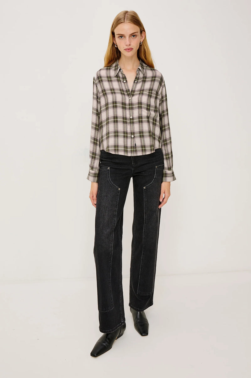 Rails Malin Shirt Olive Brown Cream