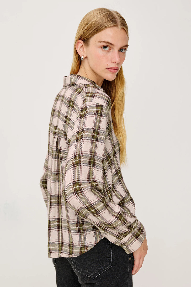 Rails Malin Shirt Olive Brown Cream