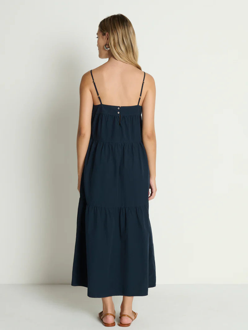 Nation LA Meadow Midi Dress Navy Night Sky