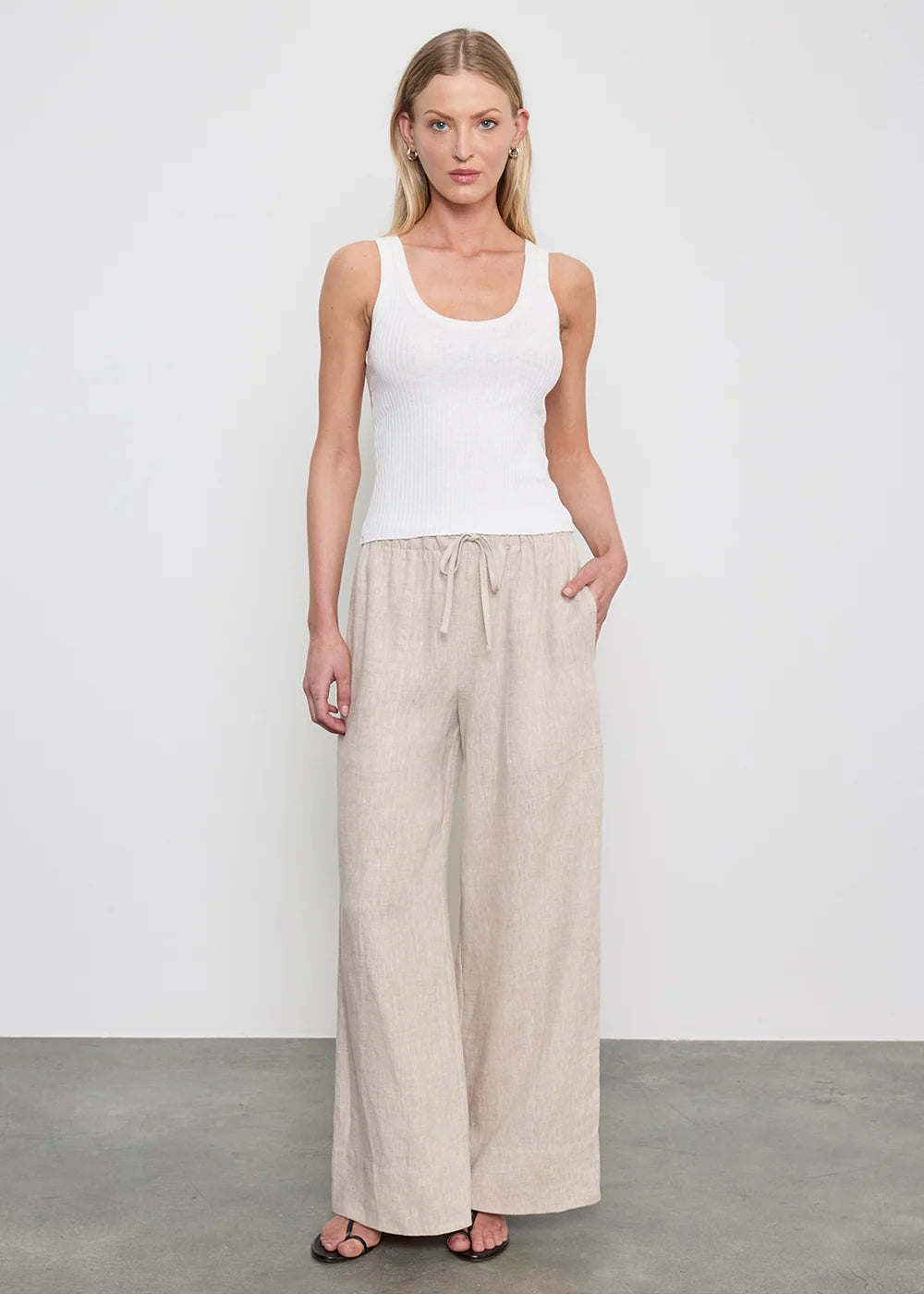 Enza Costa Military Rib Crop Tank in Undyed
