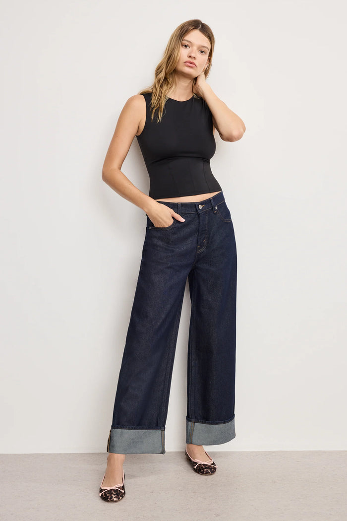 Good American Good Low Rise Baggy Cuffed Jeans - Indigo1006