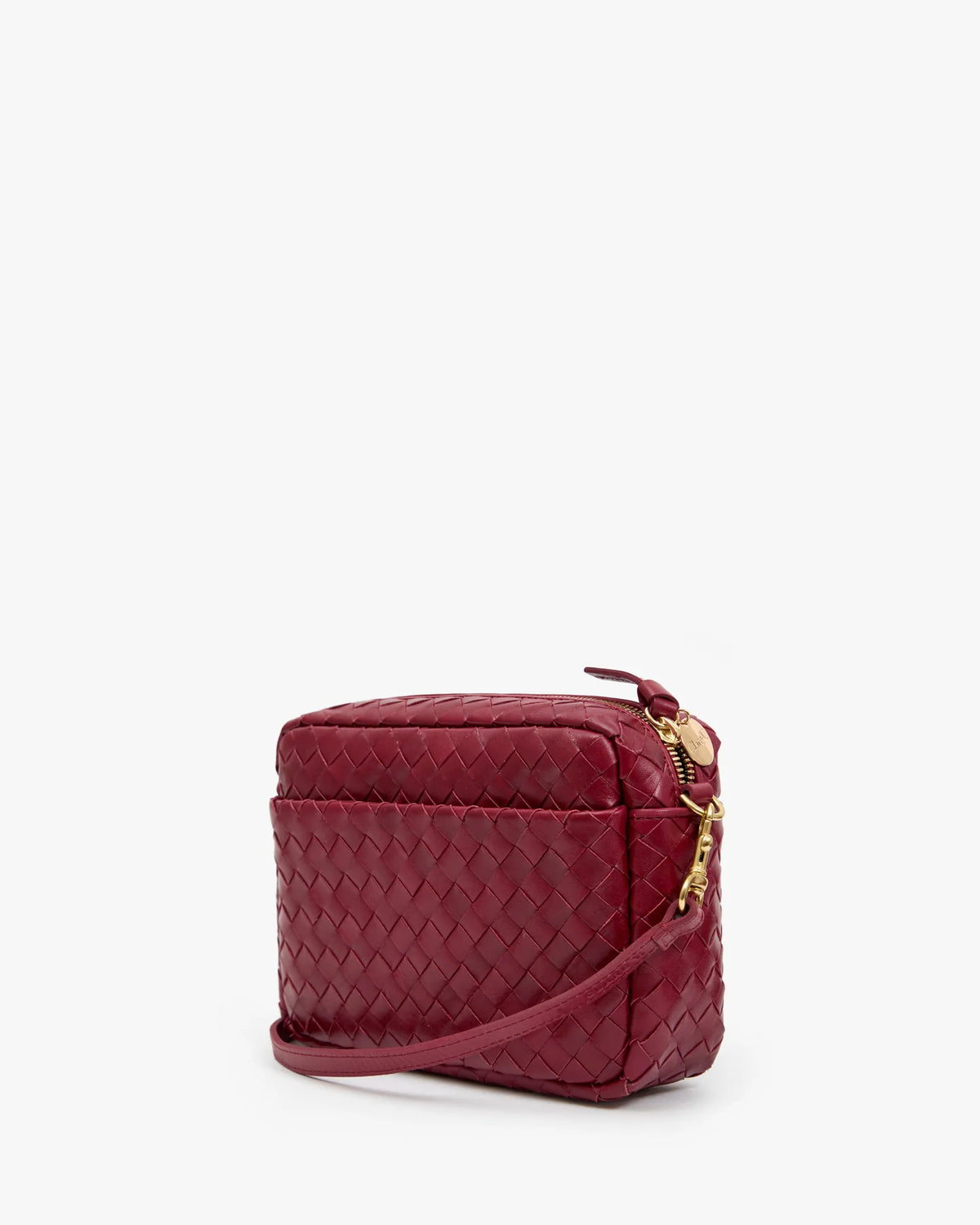 Clare V. MIDI SAC W/ POCKET Garnet Diagonal Woven