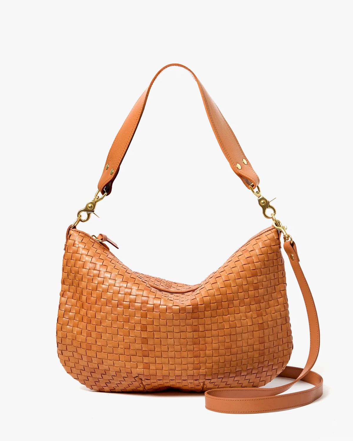 Clare V. Moyen Messenger Natural Woven Checker
