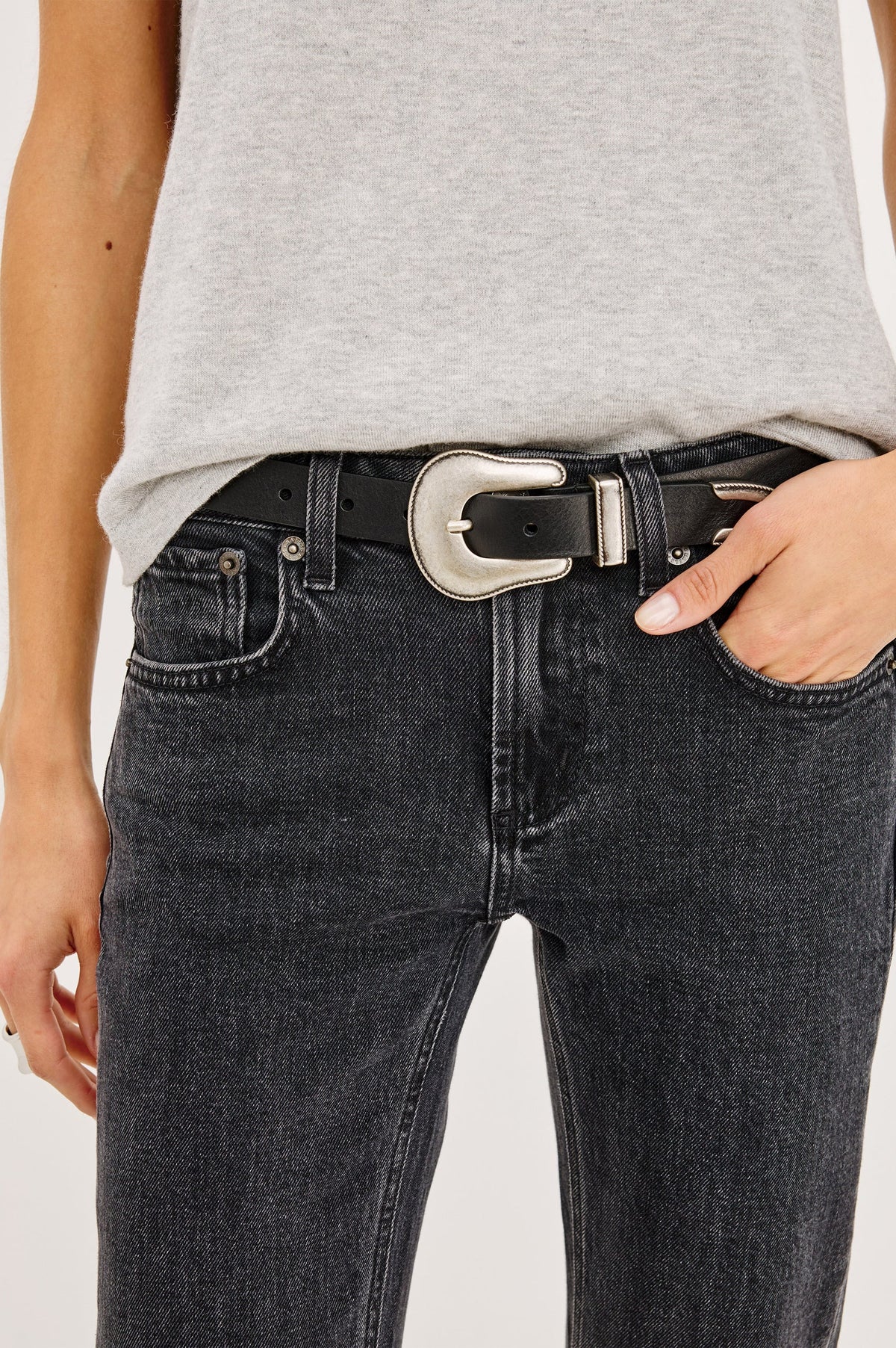 Rails Nashville Belt Black Silver