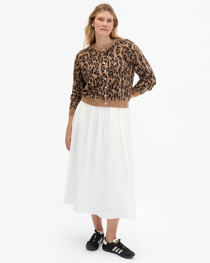 Clare V. NOELLE CARDIGAN  Camel Jaguar