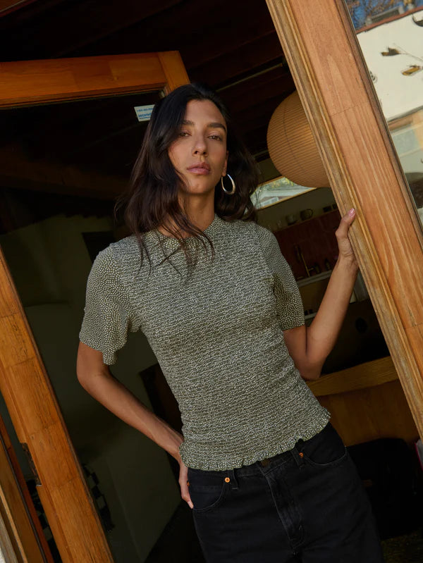 NATION LTD. Olivia Smocked Tee- Tossed Petals