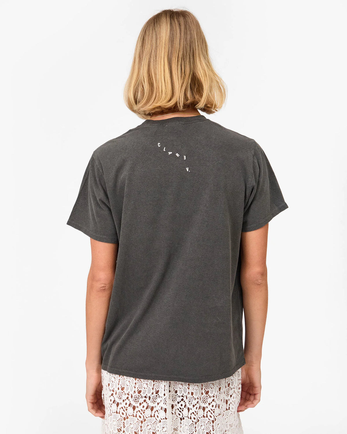 Clare V. Original Tee Faded Black w/ Cream Le Sex Le Drugs Le Rock 'n' Roll