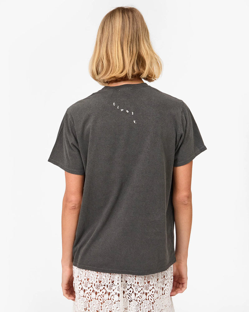 Clare V. Original Tee Faded Black w/ Cream Le Sex Le Drugs Le Rock 'n' Roll