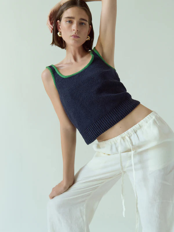 Nation LTD. Peggy Sue Sweater Tank Navy