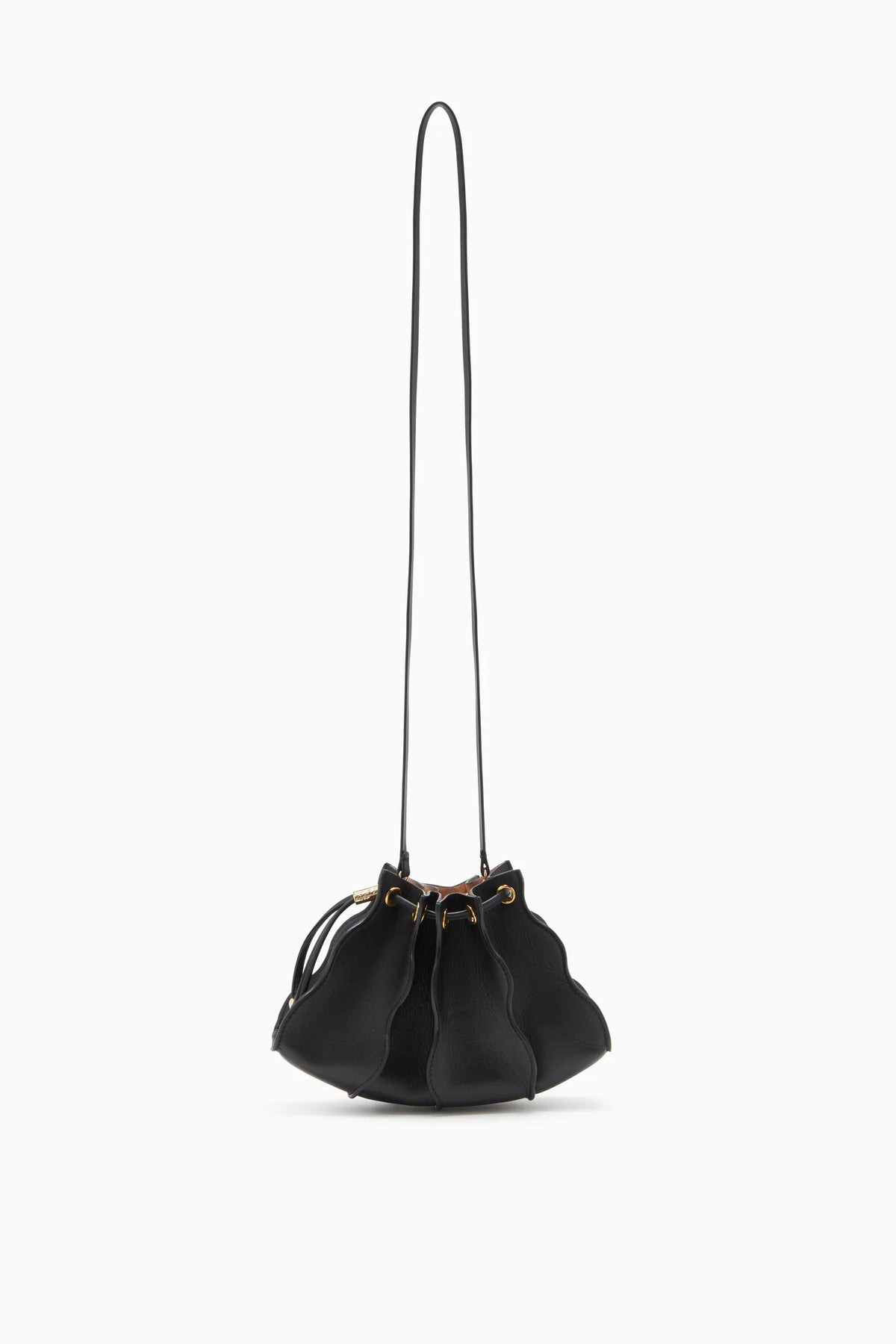 Ulla Johnson Adria Small Black Sculptural Leather Crossbody