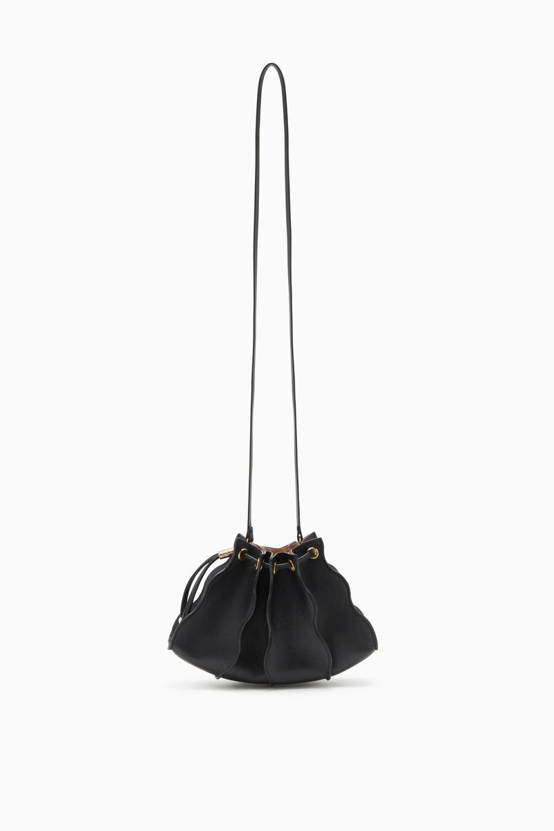 Ulla Johnson Adria Small Black Sculptural Leather Crossbody