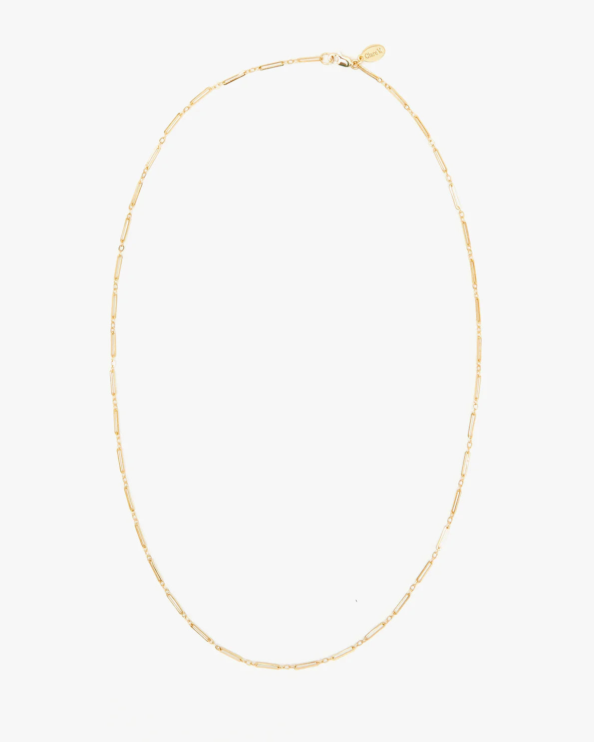 Clare V. Paperclip Charm Chain 14k Gold Vermeil