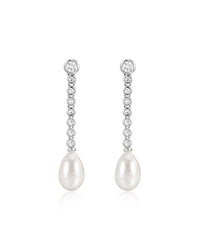 Luv Aj THE PEARL DROP STUDS Silver