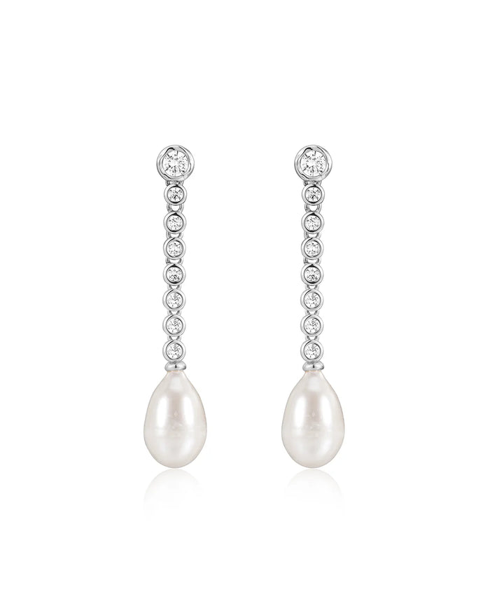 Luv Aj THE PEARL DROP STUDS Silver