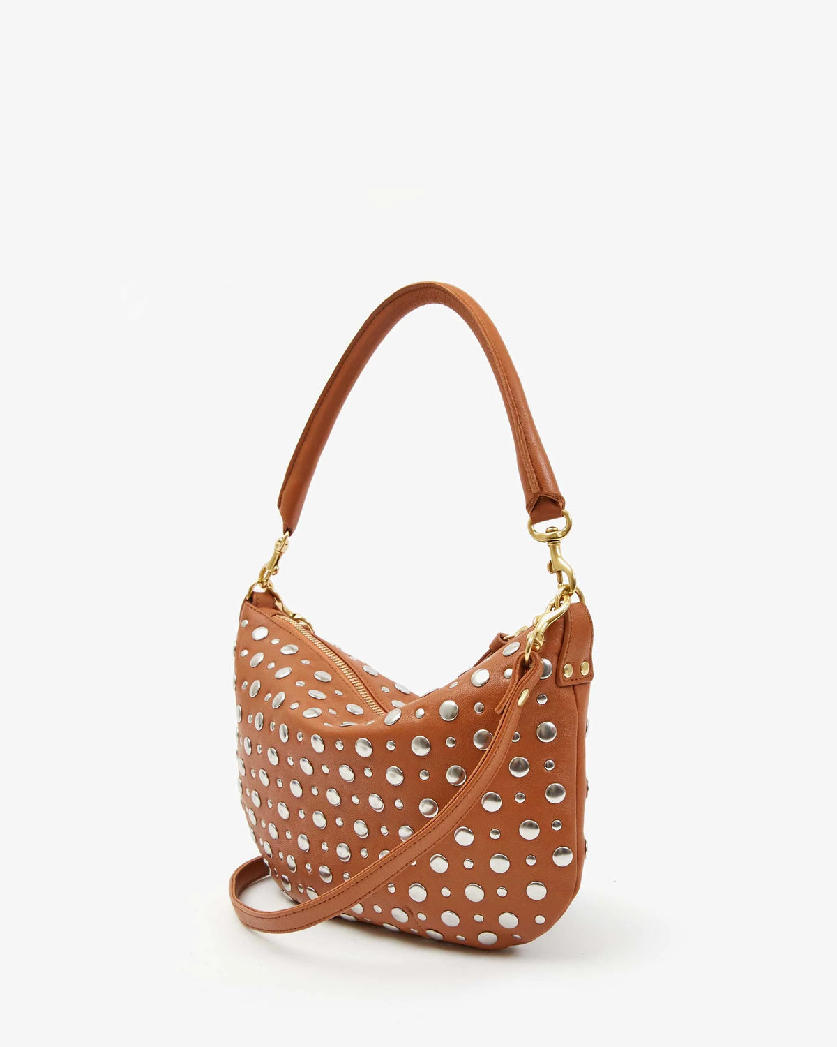 Clare V. Petit Moyen Cuoio Nappa w/ Studs