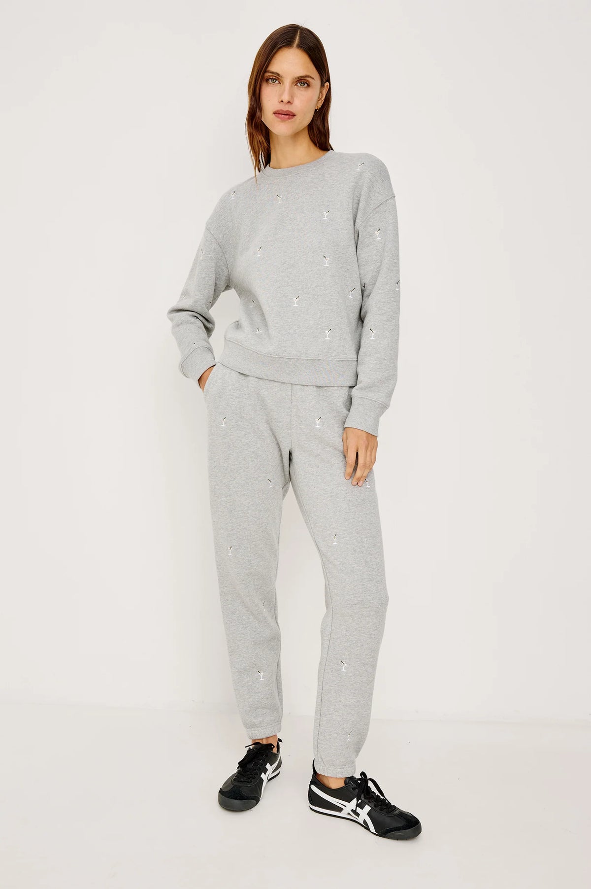 Rails Ramona Sweatshirt Heather Grey Martini Embroidery