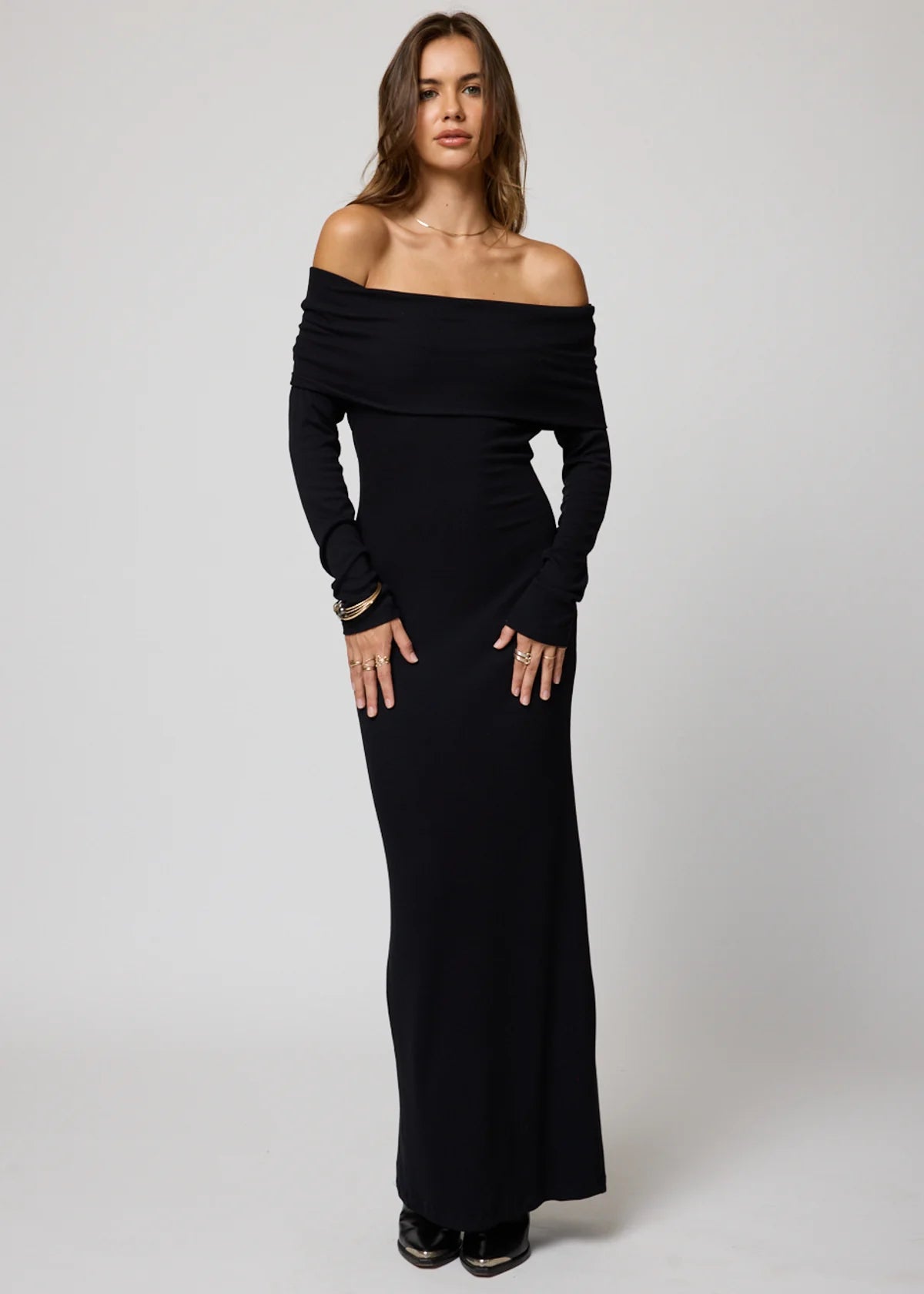 Stillwater RIB LONG SLEEVE PALOMA MAXI DRESS