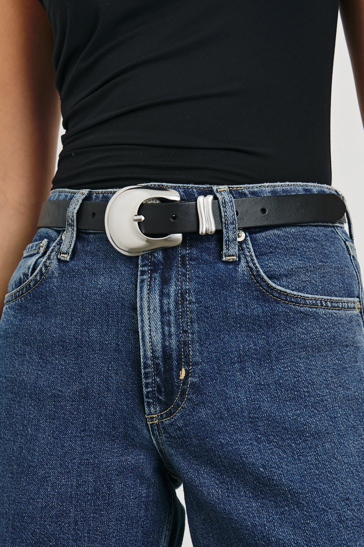 Rails Rodeo Belt Black Silver