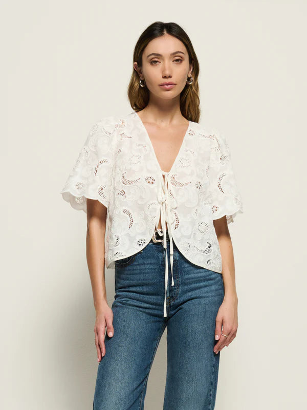 Nation Ltd Rosalyn Tie Top White